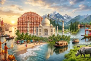भारत के शीर्ष पर्यटन स्थल, Top Tourist Places in India, India Tourist Places in Hindi, ताजमहल आगरा, मनाली हिल स्टेशन, गोवा बीच, केरल बैकवाटर्स, लेह लद्दाख यात्रा, जयपुर पर्यटन, भारत घूमने की जगहें